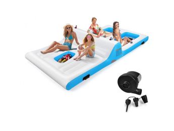 Plovoucí ostrov COSTWAY Gigante, Isla pro 4-6osob + Compresor 1300 W